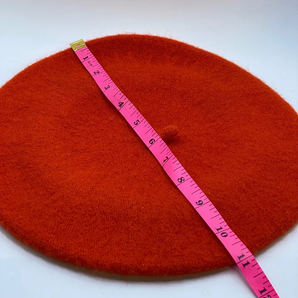 French Girl Colorful Parisian Chic Orange Beret Wool Blend Artist Retro Classic